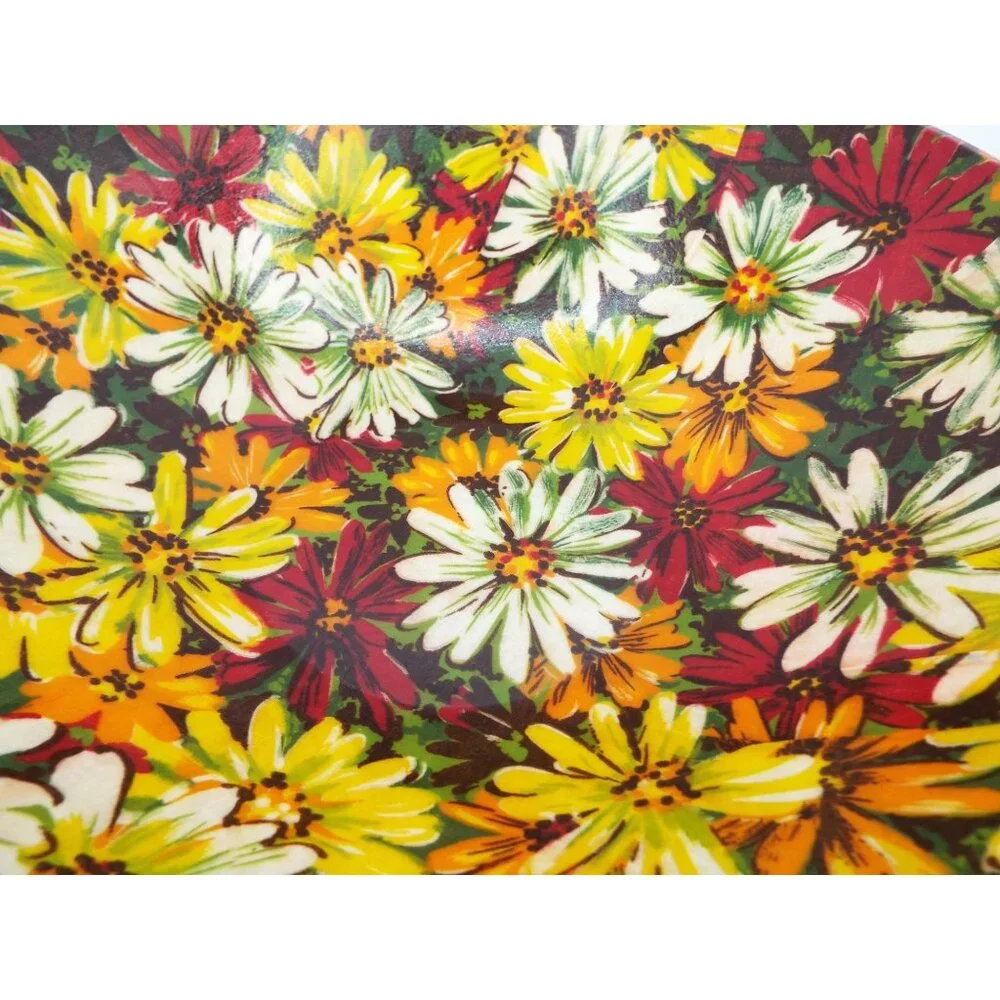 Vintage MCM Multicolor Floral Fiberglass 14